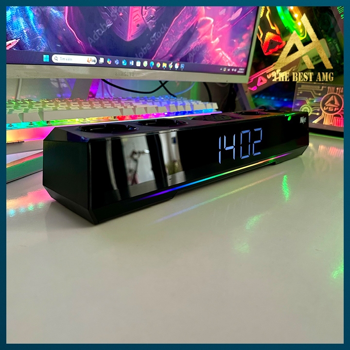 Loa Thanh Soundbar Bluetooth Loa Máy Vi Tính Pc Để Bàn NIYE V28 Màu Trắng Led Rgb Có Đồng Hồ Led Bass Cực Mạnh | BigBuy360 - bigbuy360.vn