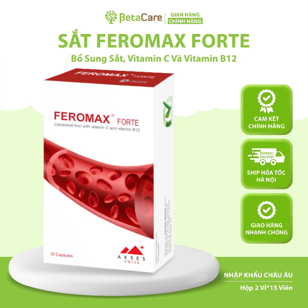Feromax forte Liposomal Iron – Hộp 2 Vỉ*15 Viên Hỗ Trợ bổ sung Sắt ...