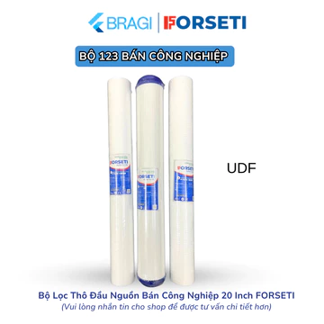 Bộ 3 LÕI lọc xử lý nước đầu nguồn 20 inch dùng cho các máy lọc nước bán công nghiệp Forseti