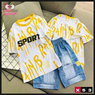 Đồ bộ tay ngắn quần ngắn dành cho bé trai thun lạnh 3D họa tiết in hình thời trang năng động cá tính