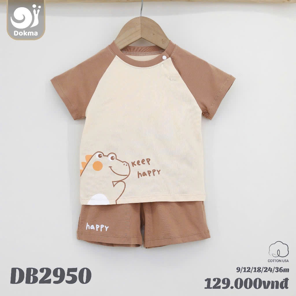 (8-13kg, 6-36M) Bộ Cotton Cộc Tay Bé Trai Dokma JB369 JB370 DB901 DB2822 DB2882 DB2950 DB2880