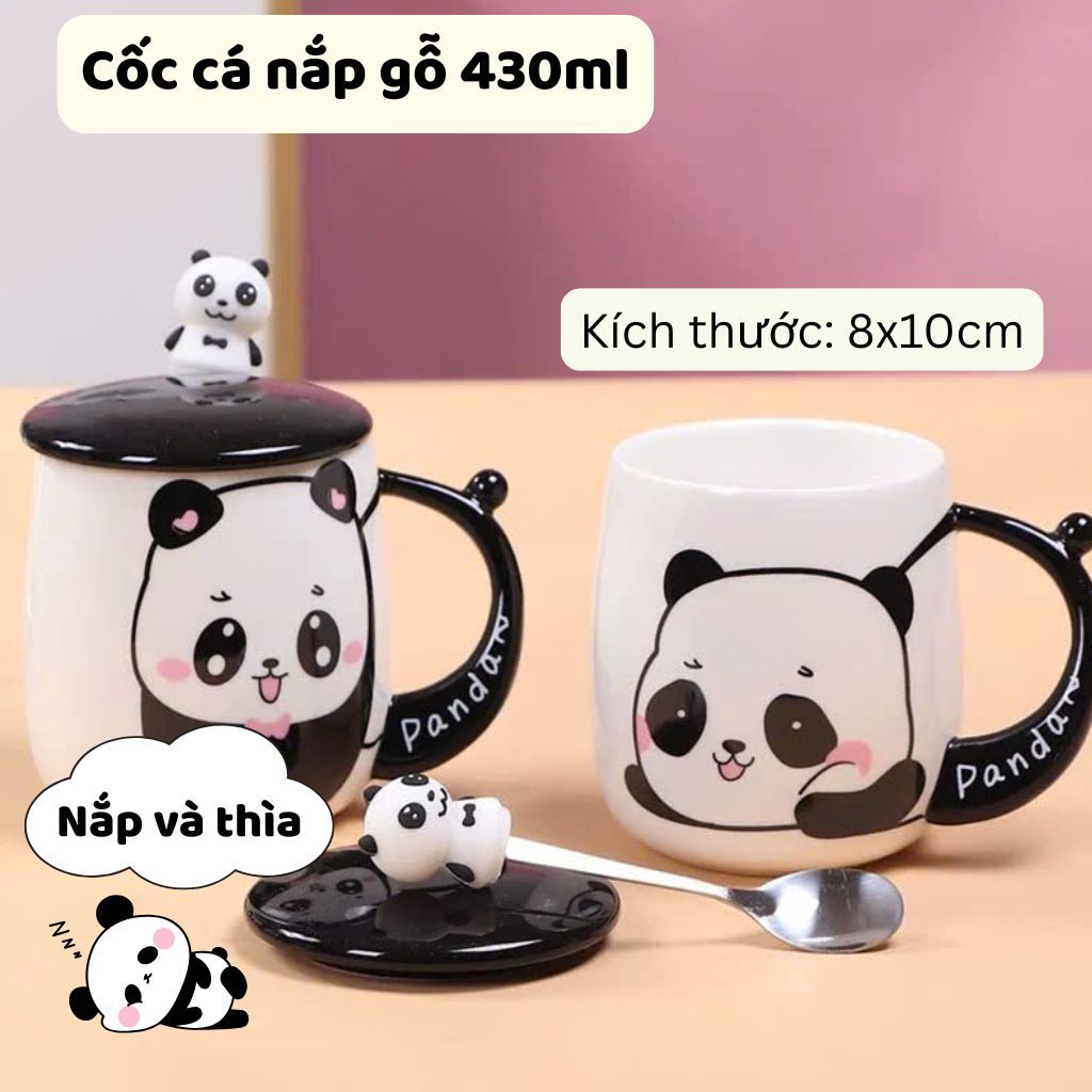 Set Quà Tặng KHẮC TÊN THEO YÊU CẦU LÓT CỐC GỖ Gấu trúc Panda Kèm Phụ Kiện tặng sinh nhật, tốt nghiệp, lưu niệm