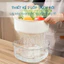 Set Rổ 6 Món Nhựa PP Nguyên Sinh Dày Dặn Cao Cấp, Hộp Đựng Rau Củ 3 Tầng Thông Minh