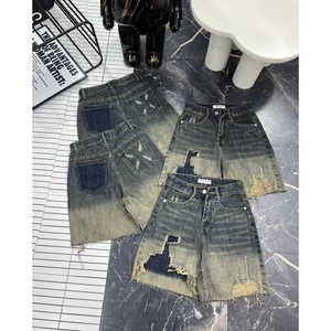 Quần Jean Ngố Nữ Rách Phối Wash Loang Màu 208 - 209