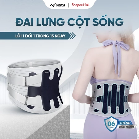 Đai Lưng Hỗ Trợ Cột Sống Nevor DTL02 Có Thanh Trợ Lực Hỗ Trợ Thoái Hóa, Thoát Vị Đĩa Đệm, Giảm Đau Lưng Mãn Tính