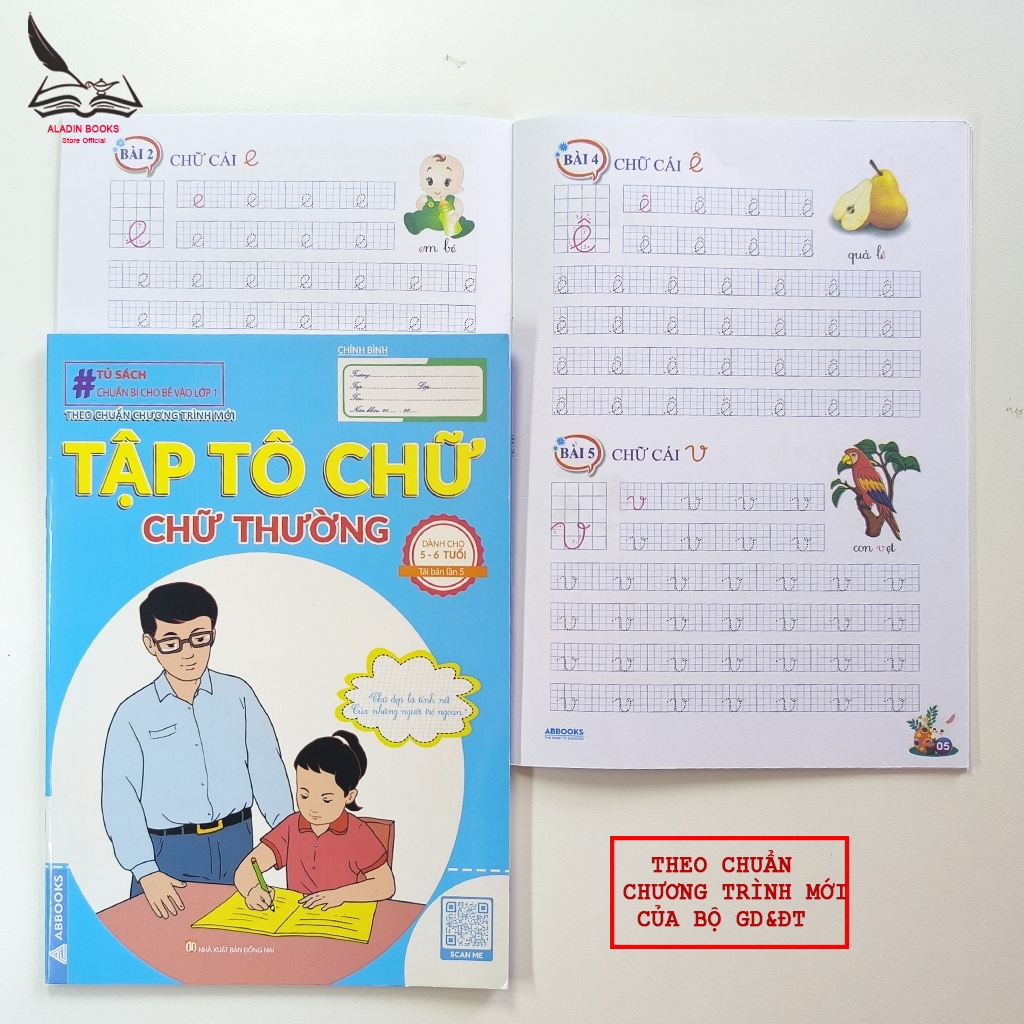 Sách- Bộ 4 Quyển Tập Tô Chữ Chuẩn Bị Vào Lớp 1 Cho Bé 4-6 Tuổi Theo Chương Trình Mới