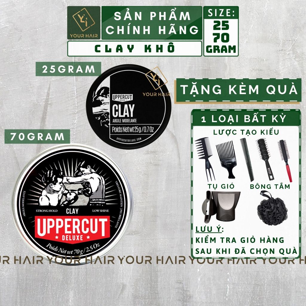 Sáp vuốt tóc UPPERCUT DELUXE CLAY - 25g & 70g