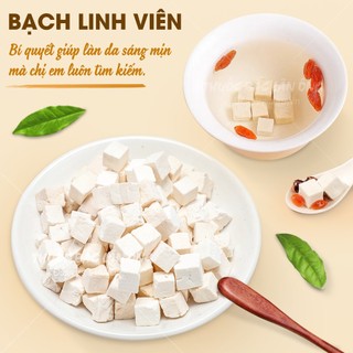 Bạch linh viên 100g, bạch phục linh, trắng, đẹp, không lẫn tạp chất - Lãn Ông