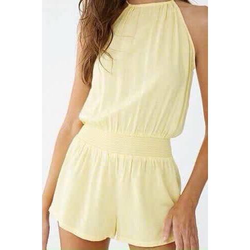 [Jumpsuit Linen Cổ Yếm Nhà F21]🌷     -j823.