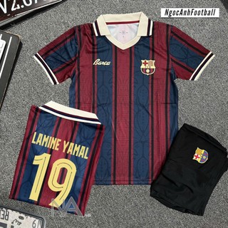(NGƯỜI LỚN) BARCA BẢN KỶ NIỆM Bộ trang phục bóng đá các CLB MU, MC, Real ngắn tay chất vải thun lạnh cao cấp, co giãn th