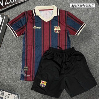 (NGƯỜI LỚN) BARCA BẢN KỶ NIỆM Bộ trang phục bóng đá các CLB MU, MC, Real ngắn tay chất vải thun lạnh cao cấp, co giãn th