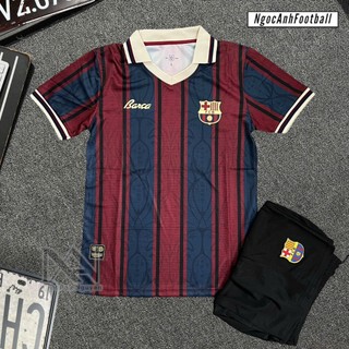 (NGƯỜI LỚN) BARCA BẢN KỶ NIỆM Bộ trang phục bóng đá các CLB MU, MC, Real ngắn tay chất vải thun lạnh cao cấp, co giãn th