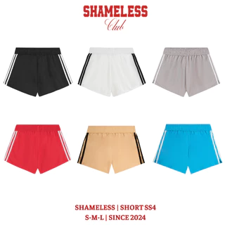 Shameless Club | Quần Short Gió Nhăn 2 Lớp Dày Dặn Họa Tiết Ba Sọc Thời Trang Nữ QS.004