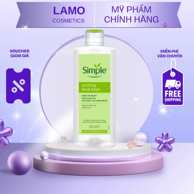 [HÀNG NHẬP KHẨU DATE 2027] Nước hoa hồng Simple, Toner Simple Kind To Skin Soothing Facial