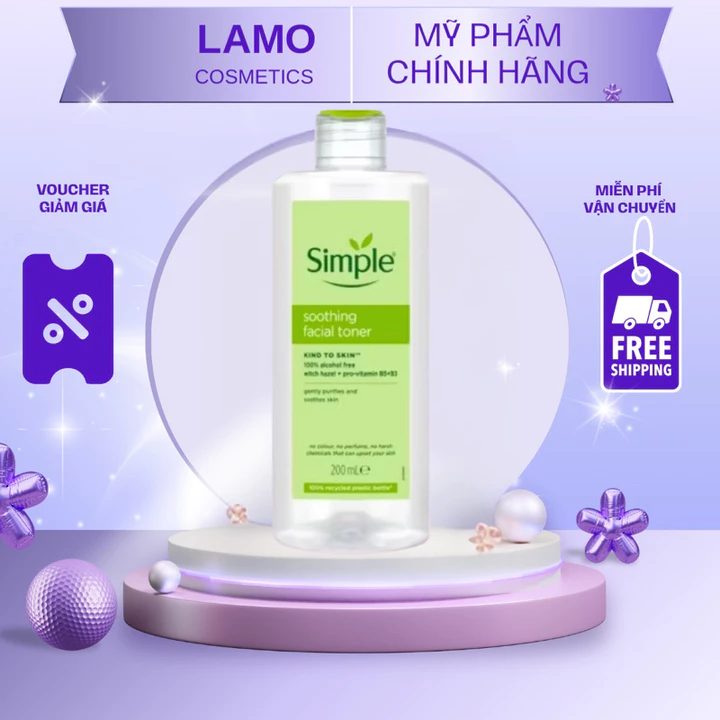 Nước hoa hồng Simple, Toner Simple Kind To Skin Soothing Facial