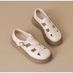 Giày mũi tròn đế bằng đục lỗ thời trang (cao 4,5cm)