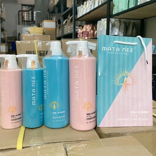 Dầu gội Mata Nee chính hãng 500ml 1000ml, Cặp dầu gội xả phục hồi tóc siêu mềm mượt Mata Nee Professional