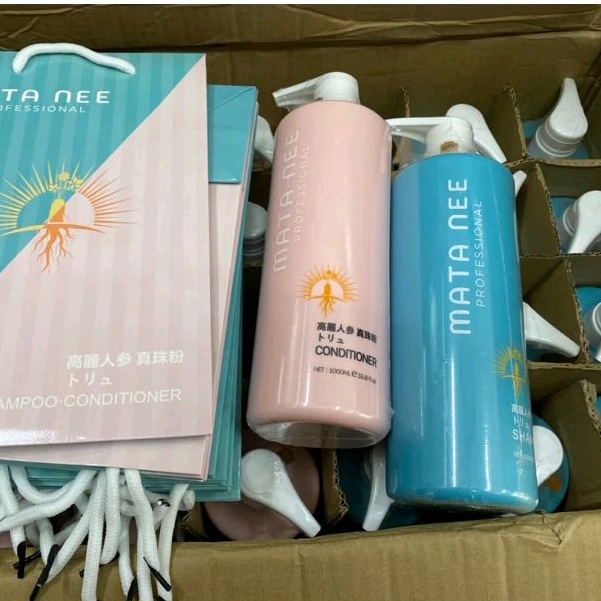Dầu gội Mata Nee chính hãng 500ml 1000ml, Cặp dầu gội xả phục hồi tóc siêu mềm mượt Mata Nee Professional