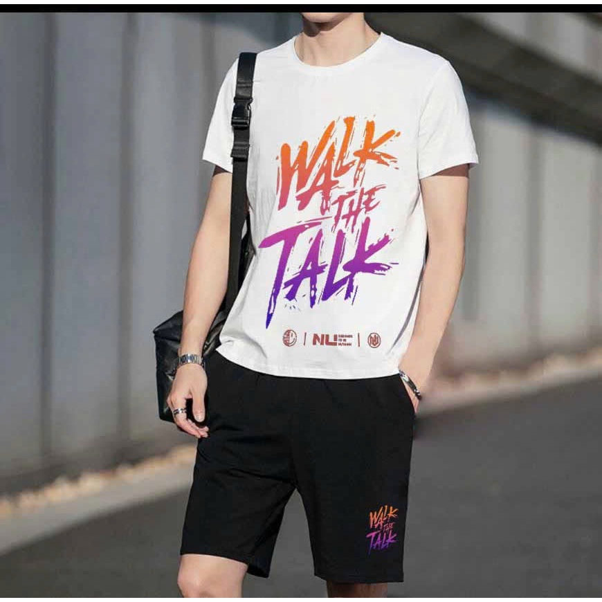 Bộ quần áo thể thao nam, đồ tập gym chất vải mè co giãn mát mẻ walk SSL