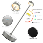 Đèn Ngủ Cảm Ứng Không Dây 𝐒𝐄𝐄𝐊𝐒𝐔𝐍𝐆 𝐆𝐋𝐈𝐍𝐓 – Dáng Mảnh 31cm, LED 3 Màu, Sạc USB-C, Dùng 60h | Đèn Decor Phòng Ngủ — ảnh 4