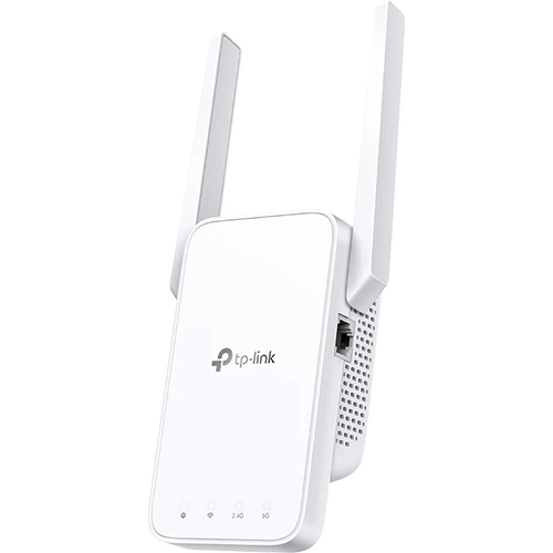 TP-LINK AC1200 WIFI EXTENDER<br>2025 Wirecutter Best WiFi Extender<br>1.2Gbps total bandwidth on dual bands 5GHz (867Mbps) and 2.4GHz (300Mbps)<br>Up to 1600 Sq.ft WiFi coverage with two external antennas<br>Supports 32 devices, eliminating dead zones<br>Seamless adaptive roaming with strongest signal connection<br>Secure-by-design hardware certified by U.S. CISA<br>Fast Ethernet port for wired speed and stability<br>EasyMesh-compatible for whole-home mesh coverage<br>Access Point mode to turn wired connection into hotspot<br><span style='font-size: 11pt;'><em>This post contains affiliate links. If you buy through them, I may earn a commission at no extra cost to you. Thank you!</em></span>