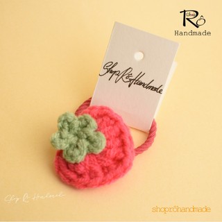 Dây buộc tóc dâu tây len xinh cho bé gái 3cm |Đồ cột tóc trái cây Handmade |Shop Rô Handmade