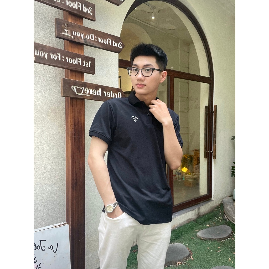 Set đồ đôi nam nữ thêu chữ cái INSIDE HEART đồ cặp đôi áo polo nam váy ngắn nữ vải cotton thoáng mát