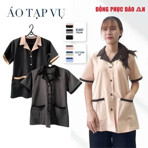 Áo Tạp Vụ Ngắn Tay Cho Nhân Viên Phòng Khám, Khách Sạn, Thẩm Mỹ Viện, Trường Học