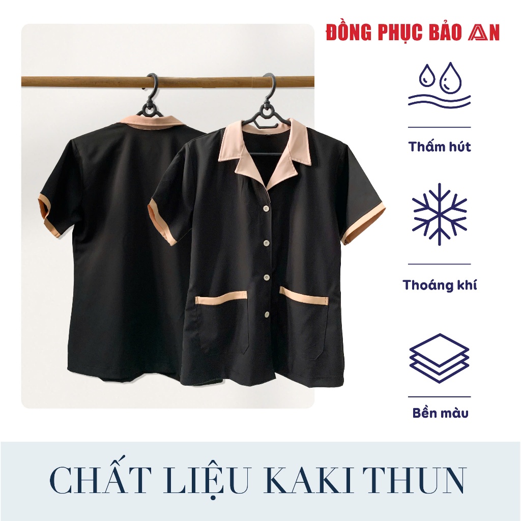 Áo Tạp Vụ Ngắn Tay Cho Nhân Viên Phòng Khám, Khách Sạn, Thẩm Mỹ Viện, Trường Học