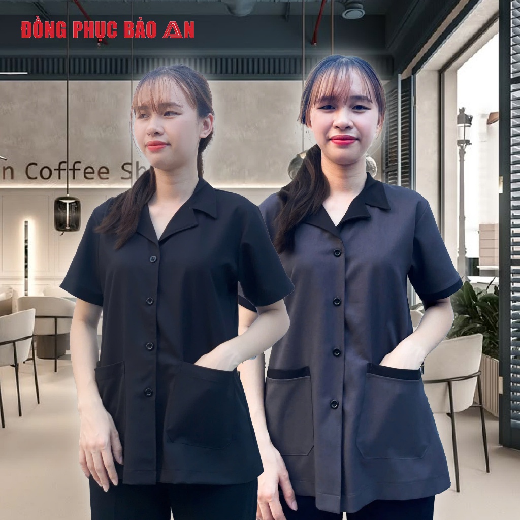 Áo Tạp Vụ Ngắn Tay Cho Nhân Viên Phòng Khám, Khách Sạn, Thẩm Mỹ Viện, Trường Học