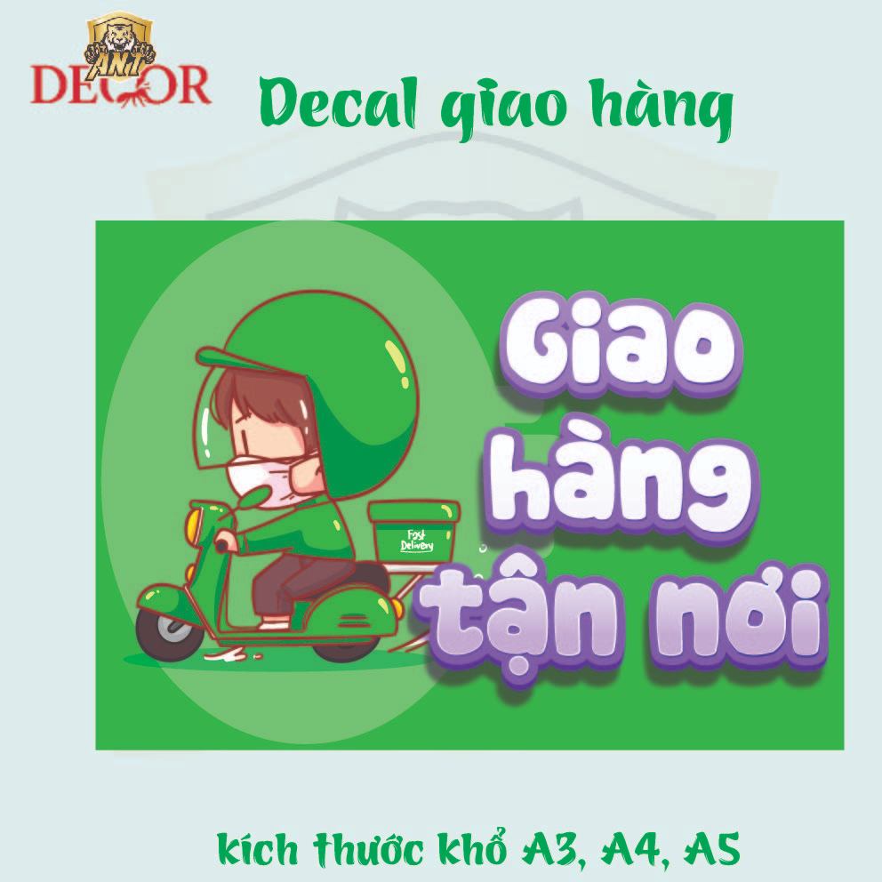 Decal Dán GIAO HÀNG – Nhãn Dán Thông Báo Có Ship – Dán Cửa Tiệm, Quầy Bán, Chống Nước, Bám Dính Chắc, Dễ Nhìn