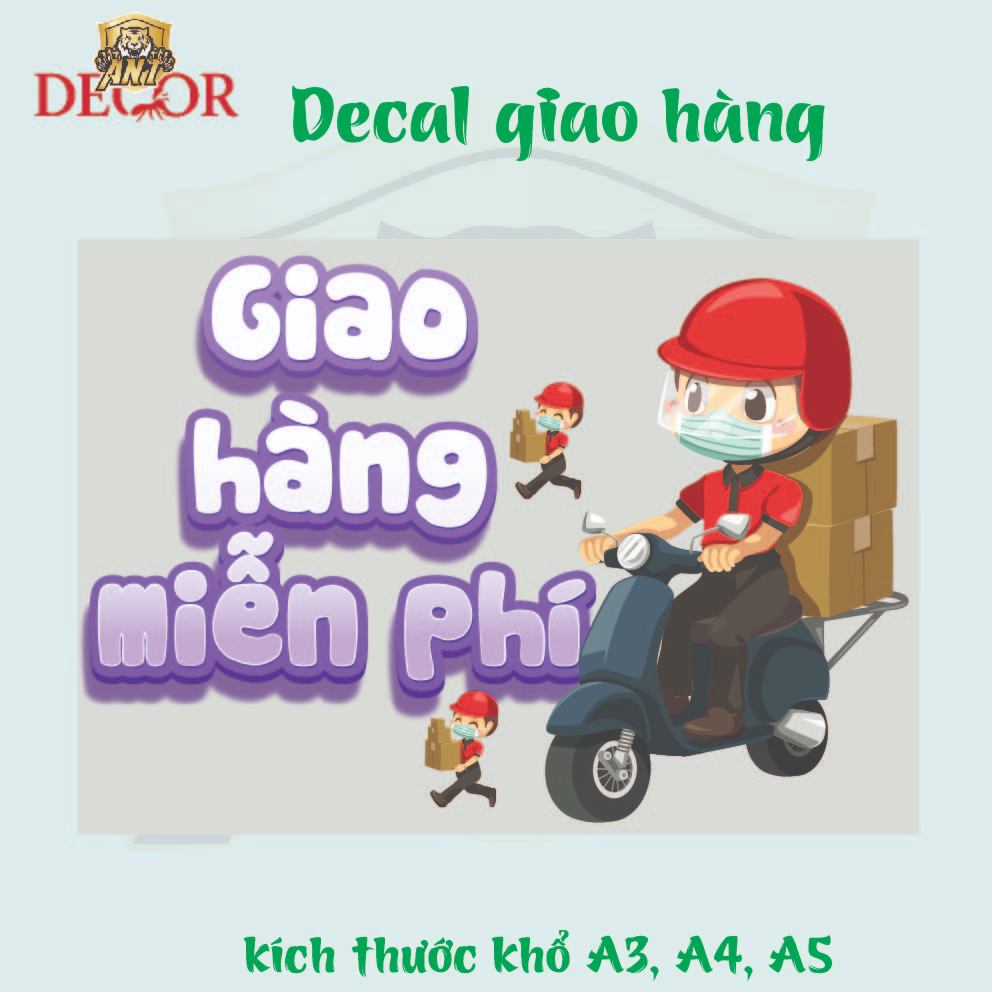 Decal Dán GIAO HÀNG – Nhãn Dán Thông Báo Có Ship – Dán Cửa Tiệm, Quầy Bán, Chống Nước, Bám Dính Chắc, Dễ Nhìn