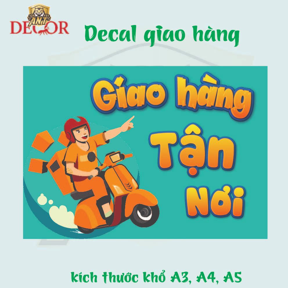 Decal Dán GIAO HÀNG – Nhãn Dán Thông Báo Có Ship – Dán Cửa Tiệm, Quầy Bán, Chống Nước, Bám Dính Chắc, Dễ Nhìn