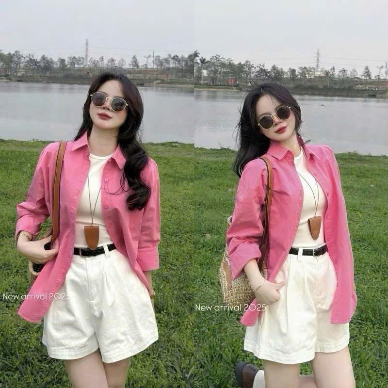 [Siêu phẩm 2025] Set đồ nữ 4 món thời trang mùa hè năng động, set áo thun kèm áo khoác + quần sooc kaki kèm nịt