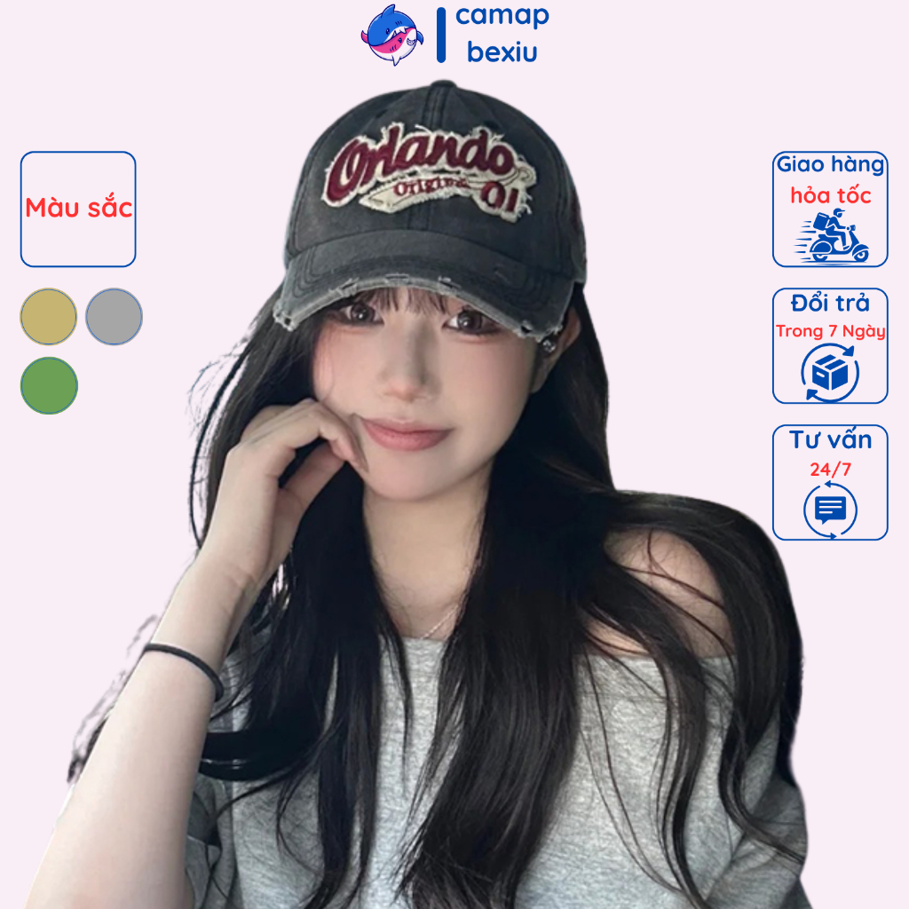 Mũ lưỡi trai phối rách kiểu hip hop Mỹ cá tính Y2K MLTT010 | Shopee ...
