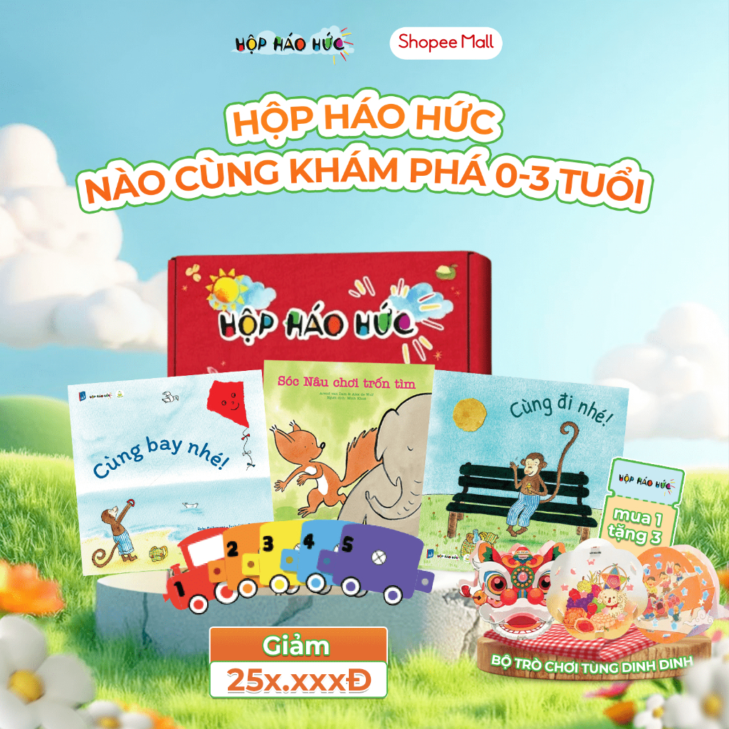 Ảnh Hộp háo hức Nào Cùng Khám Phá cho bé 0 - 3 tuổi gồm 3 cuốn sách và bộ đồ chơi Xe Gì Thế Nhỉ? 1