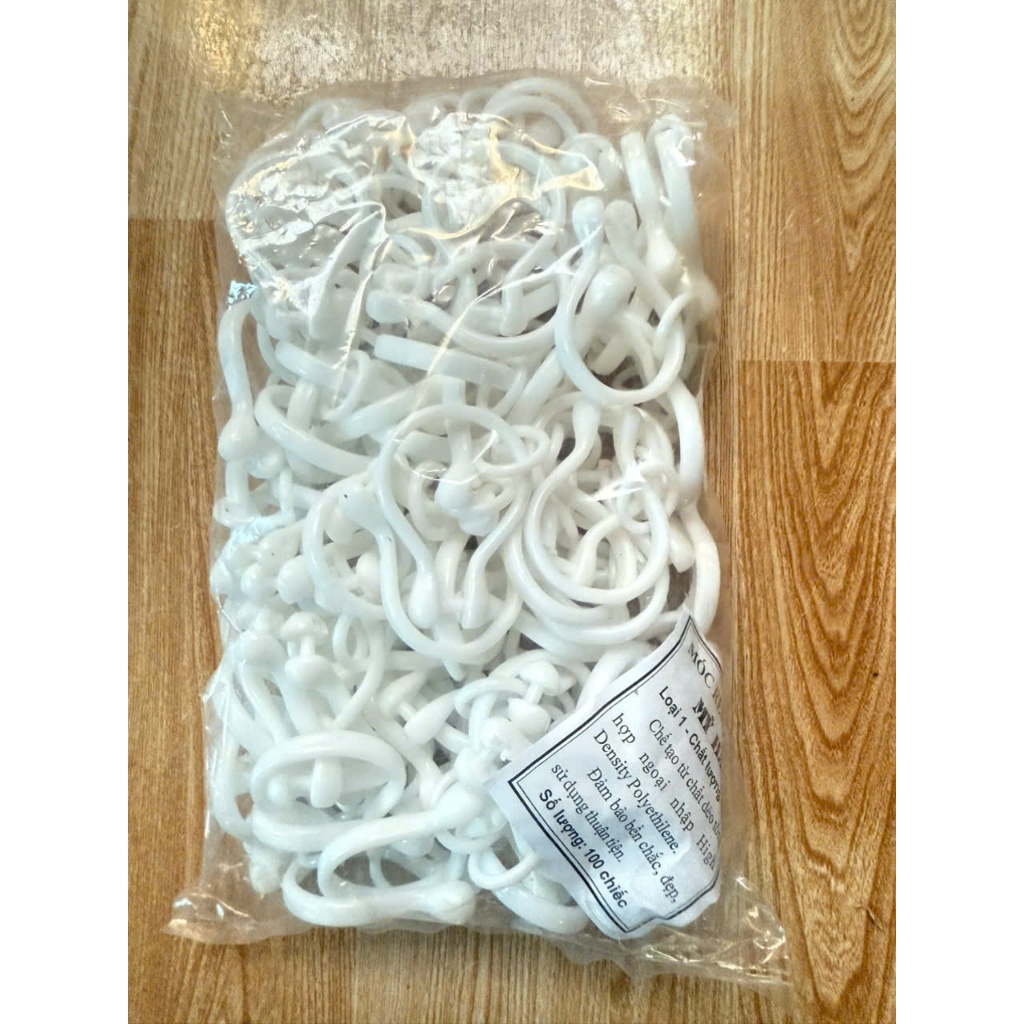 Túi 100 cái Móc Treo Rèm Vải Rèm Ri Đô ;MÓC KHOEN NHỰA ( ngang 3.4cm ...