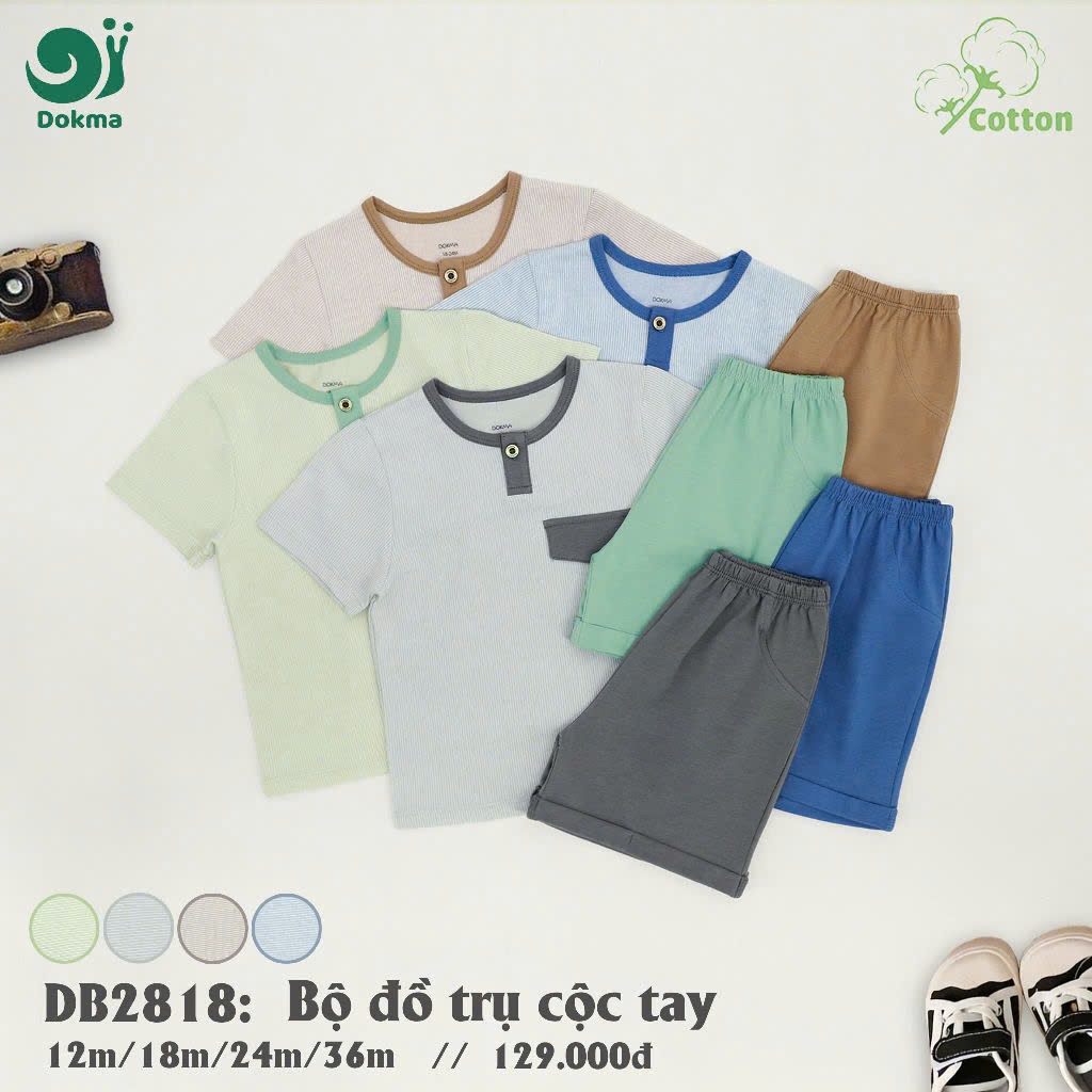 (8,9-16kg) Bộ Cộc Tay Cổ Tròn Bé Trai, Bé Gái DB2733 DB2818 DB2842 DB2882 DB2880