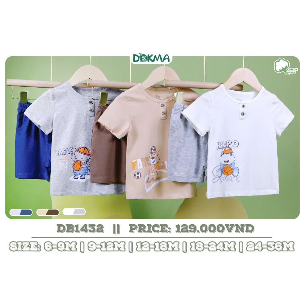 (9-13kg, 9-36M) Bộ Cộc Tay Bé Trai DOKMA DB1362 DB2745 DB2742 DB2971 DB1371 DB2778 JB377 DB2844 DB1371