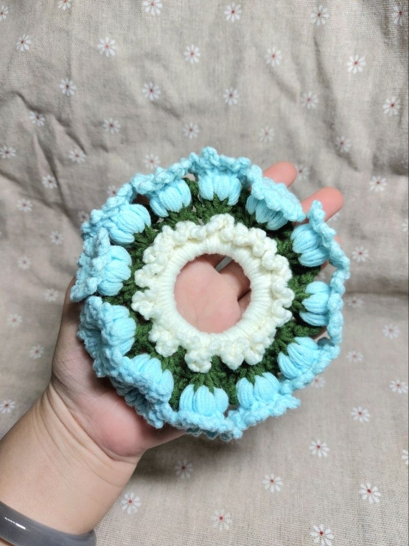 Dây buộc tóc scrunchies bằng len htu tulip, hoa chuông dành cho nữ và ...