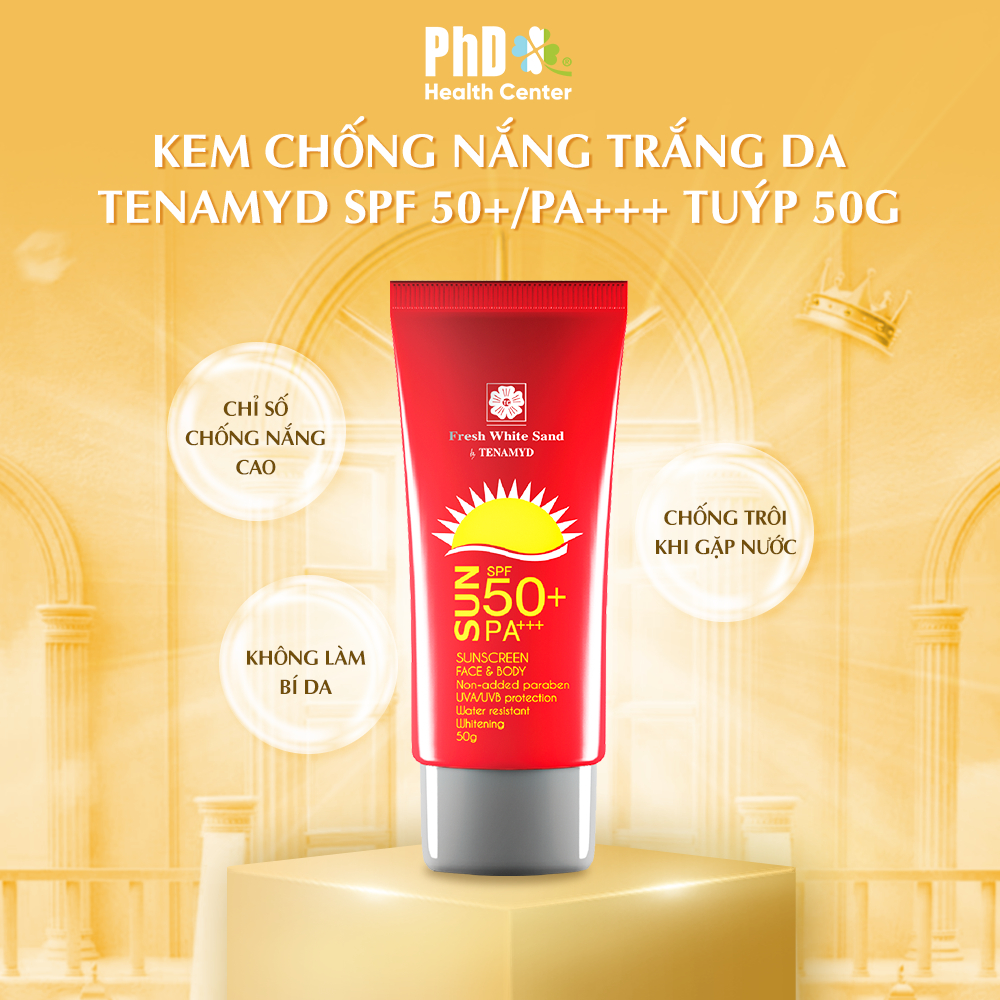 Kem Chống Nắng Trắng Da Tenamyd Fresh White Sand SPF 50+/PA+++ Tuýp 50g