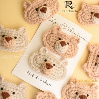 Kẹp tóc gấu nâu hoạt hình dễ thương cho nữ và bé gái 6cm |Cặp tóc mái đáng yêu |Shop Rô Handmade