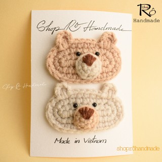 Kẹp tóc gấu nâu hoạt hình dễ thương cho nữ và bé gái 6cm |Cặp tóc mái đáng yêu |Shop Rô Handmade
