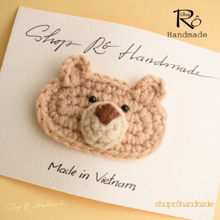Kẹp tóc gấu nâu hoạt hình dễ thương cho nữ và bé gái 6cm |Cặp tóc mái đáng yêu |Shop Rô Handmade