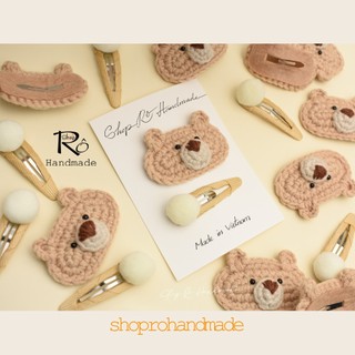 Kẹp tóc gấu nâu hoạt hình dễ thương cho nữ và bé gái 6cm |Cặp tóc mái đáng yêu |Shop Rô Handmade