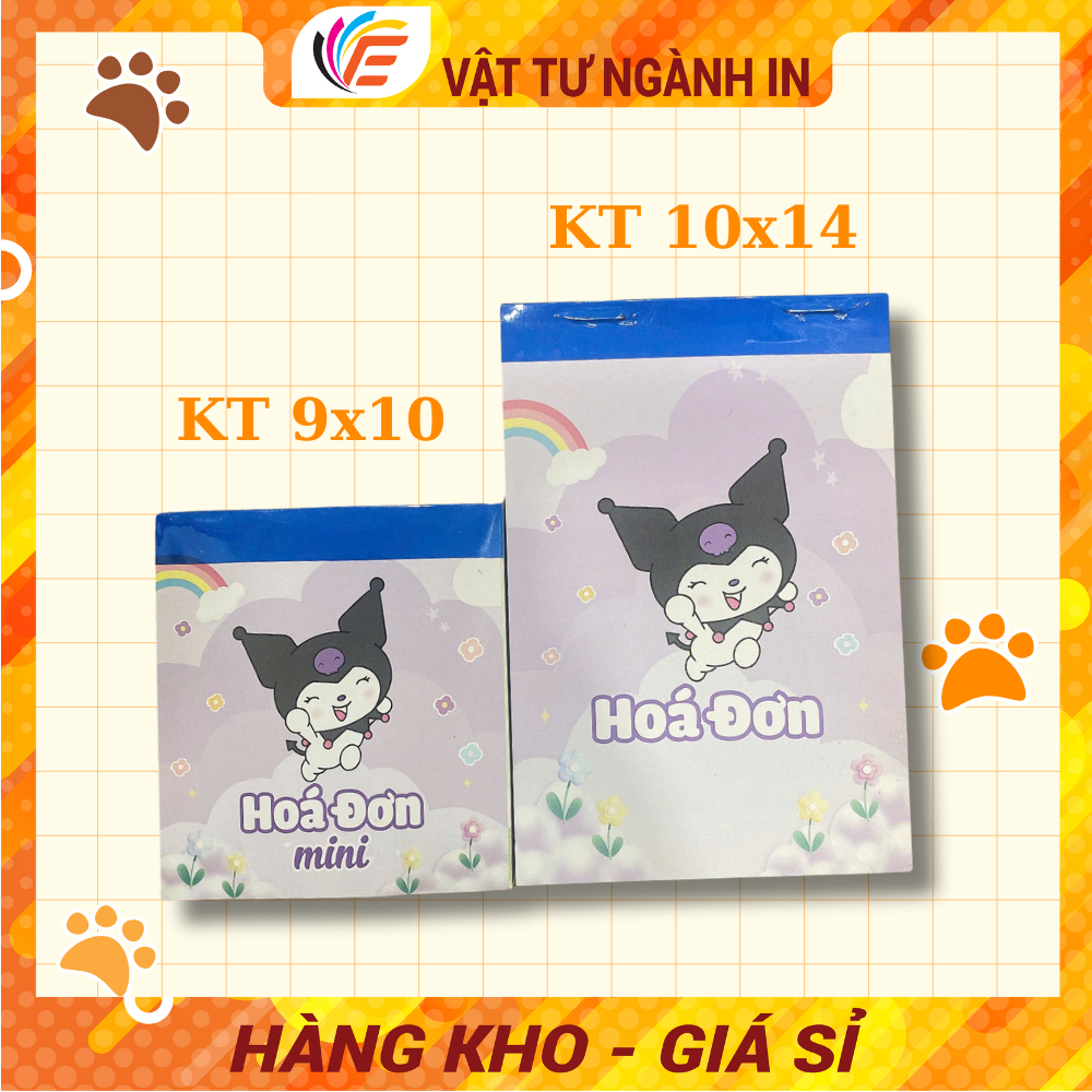 HÓA ĐƠN MINI siêu dễ thương - Giấy F70, 100 tờ kích thước 9x10cm Hoặc 10x14