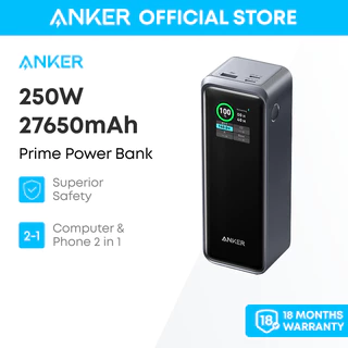Anker Prime Power Bank, Bộ sạc di động 27.650mAh 3 cổng 250W (99,54Wh) Ứng dụng thông minh