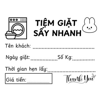 Set 100 tem ghi mã vận đơn in sẵn TIỆM GIẶT SẤY kích thước 7x5cm, có sẵn keo, mực đậm, dễ bóc dán