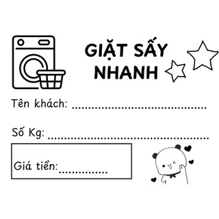 Set 100 tem ghi mã vận đơn in sẵn TIỆM GIẶT SẤY kích thước 7x5cm, có sẵn keo, mực đậm, dễ bóc dán