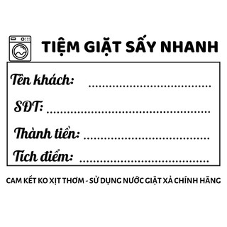 Set 100 tem ghi mã vận đơn in sẵn TIỆM GIẶT SẤY kích thước 7x5cm, có sẵn keo, mực đậm, dễ bóc dán